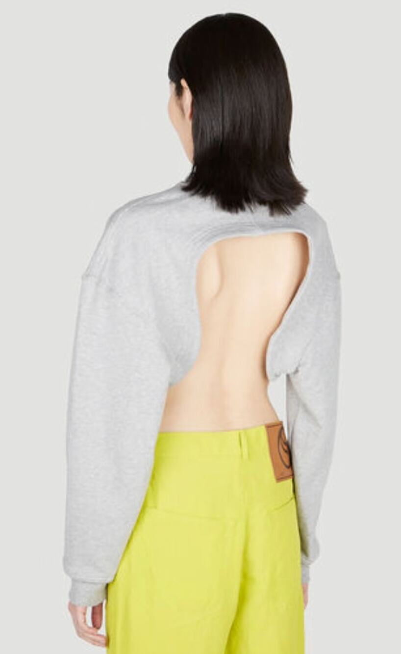 Stella Mcarthy Cropped Sweatshirt Grey Pullover Womens Size Small